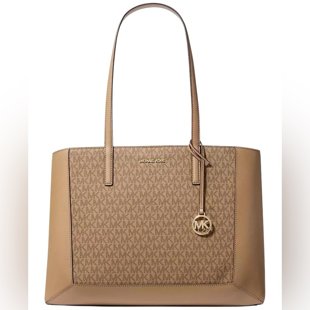 NWT MICHAEL Kors Sallie Large East West Tote in Husk $399